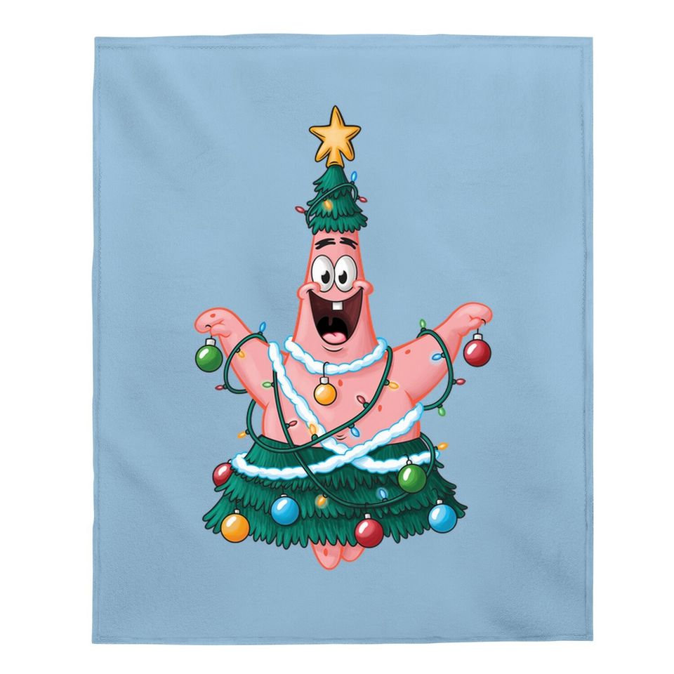 Spongebob Squarepants Patrick Star Lights Christmas Tree Baby Blankets