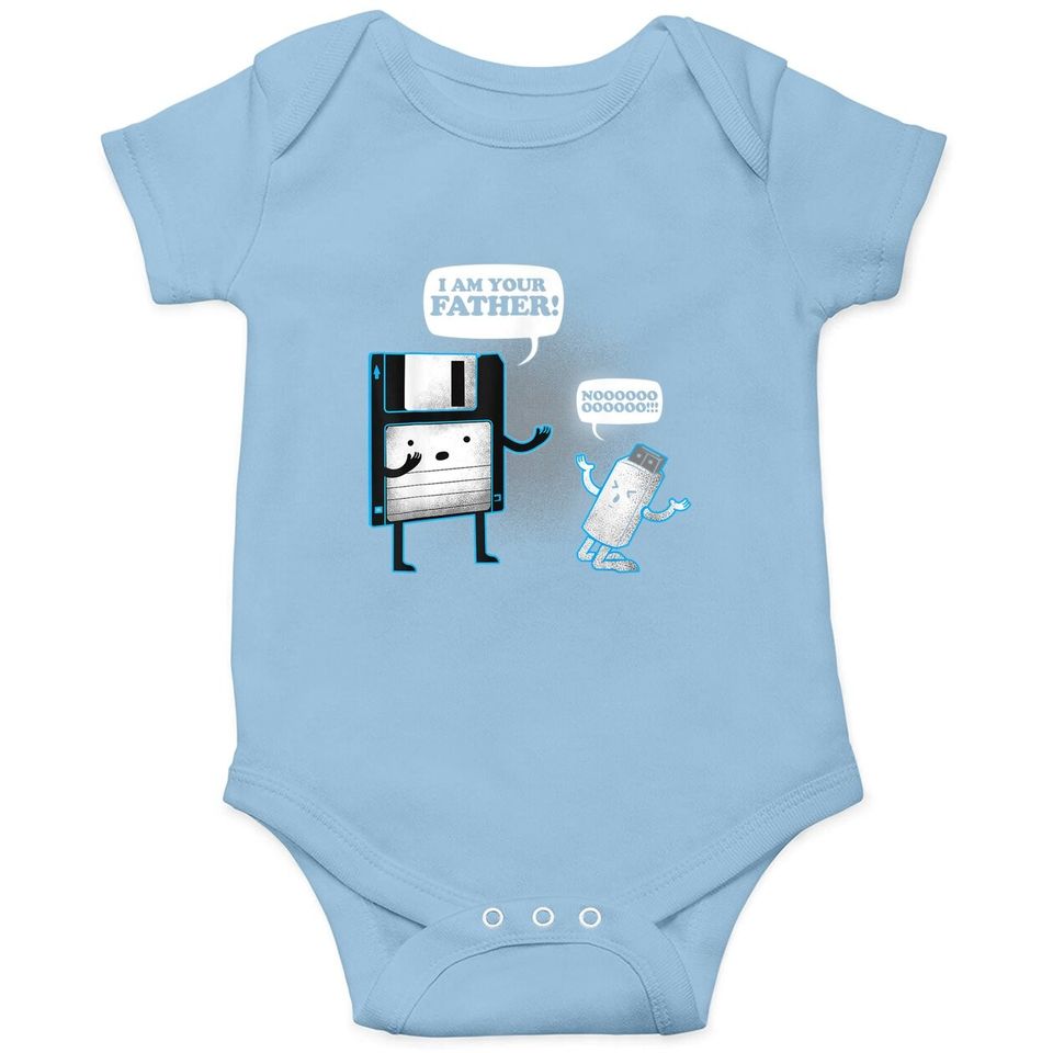 "i Am Your Father" Floppy Disk & Usb Funny Baby Bodysuit