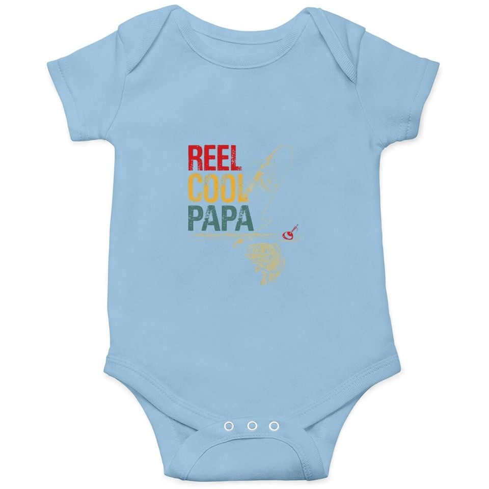 Fishing Reel Cool Papa Father’s Day Gift For Fisherman Baby Bodysuit