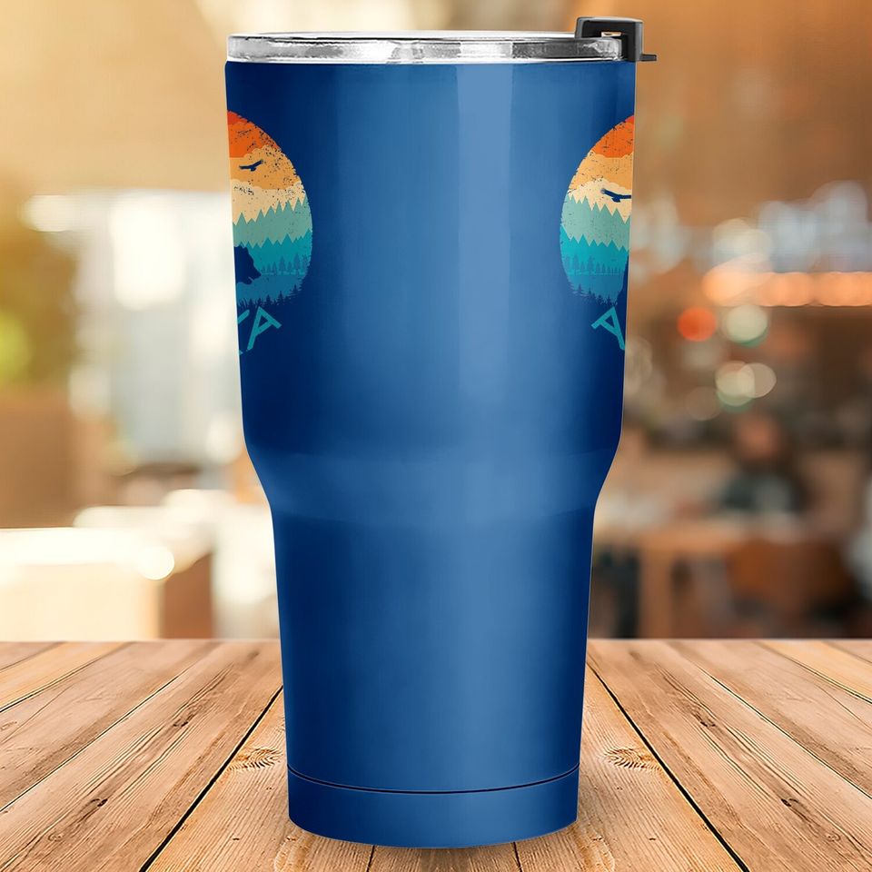 Alaska Retro Grizzly Bear Tumbler 30 Oz