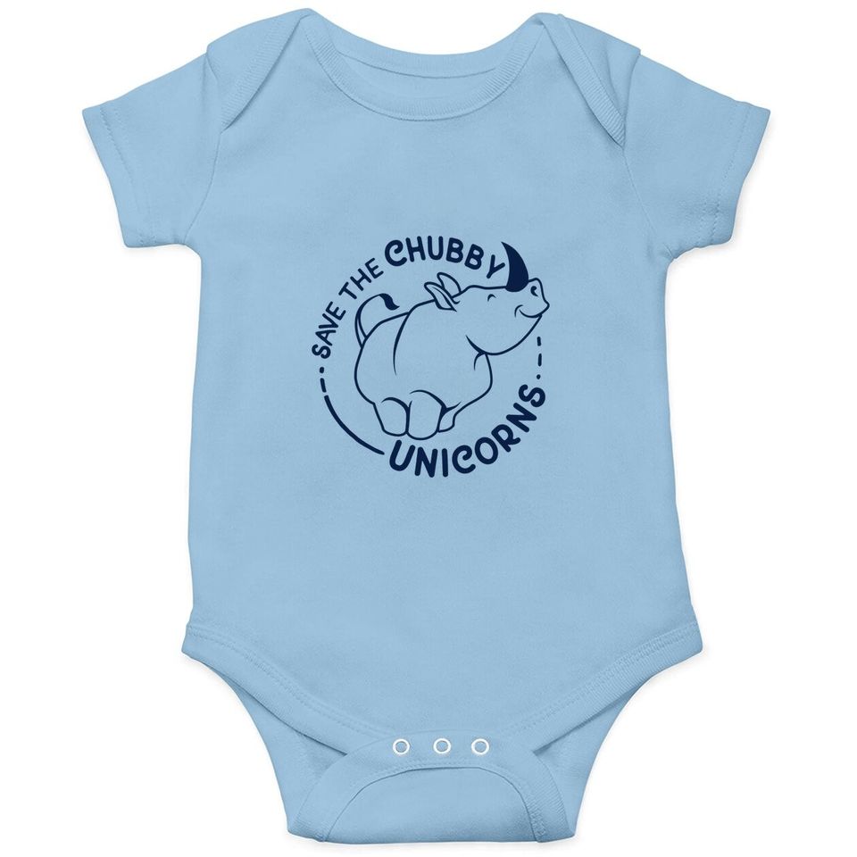 Save The Chubby Unicorns | Funny Phrase Rhino Saying Sarcastic Dad Joke Baby Bodysuit For Men