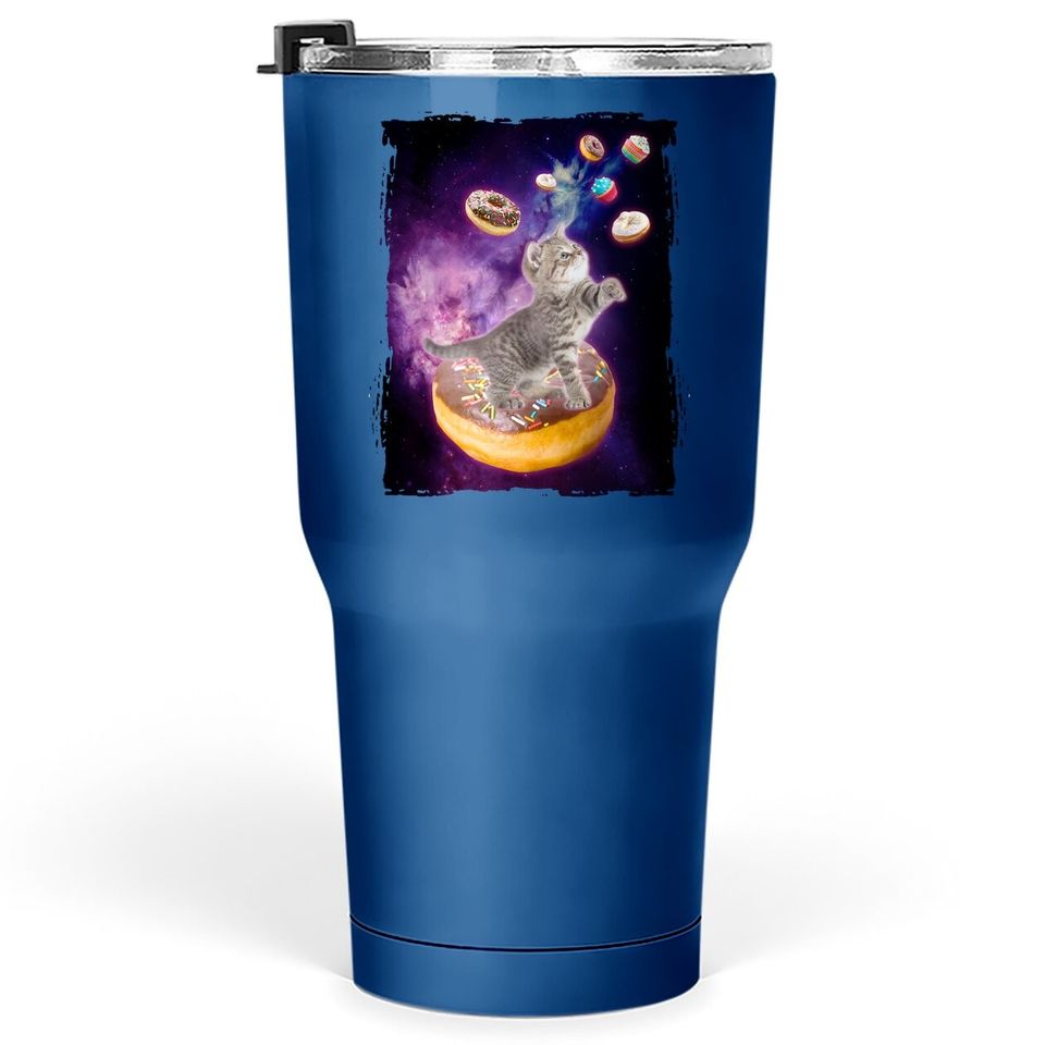 Abyssinian Cat Design Space Donuts Tumbler 30 Oz