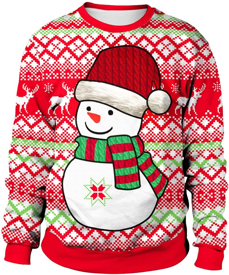 3D Snowman Ugly Christmas Sweatshirts