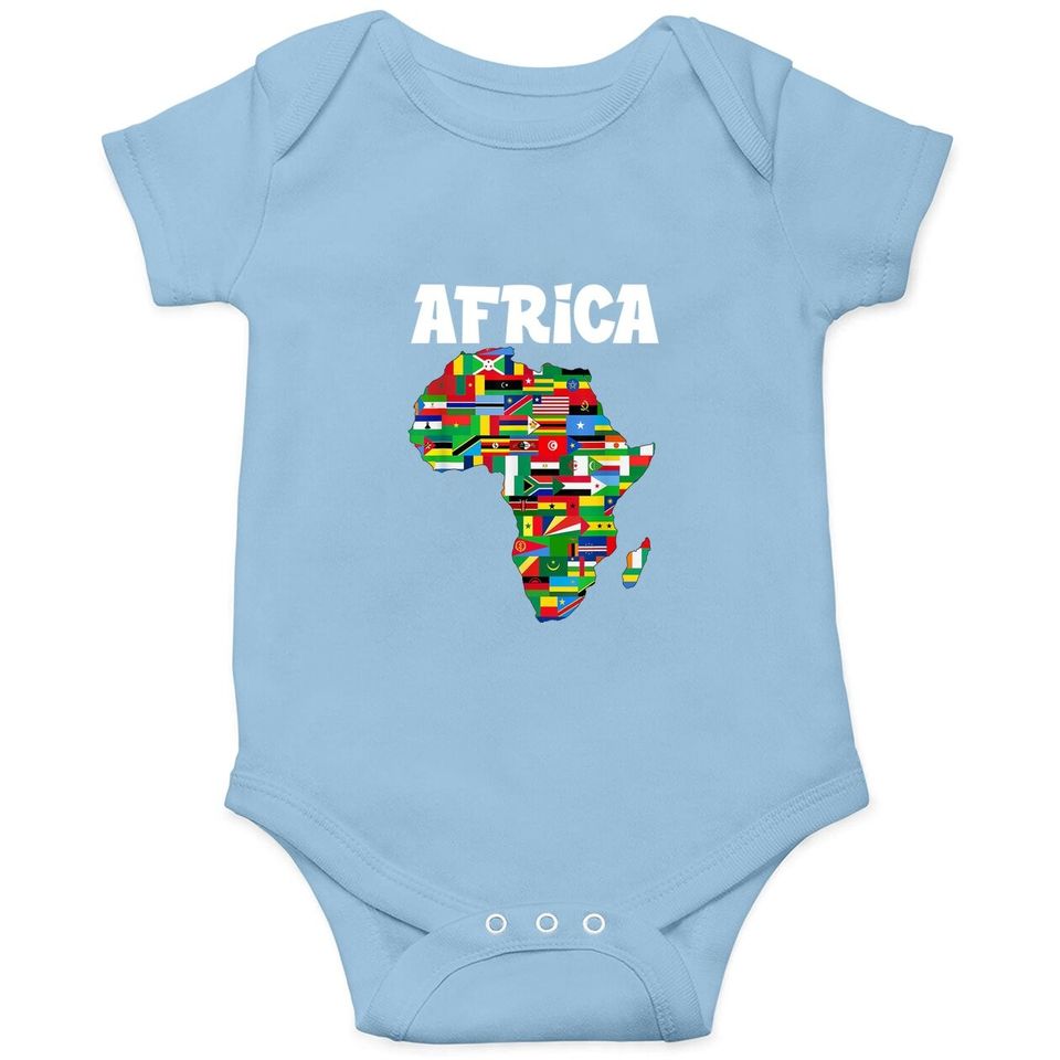 Africa Baby Bodysuit Proud African Country Flags Continent Love