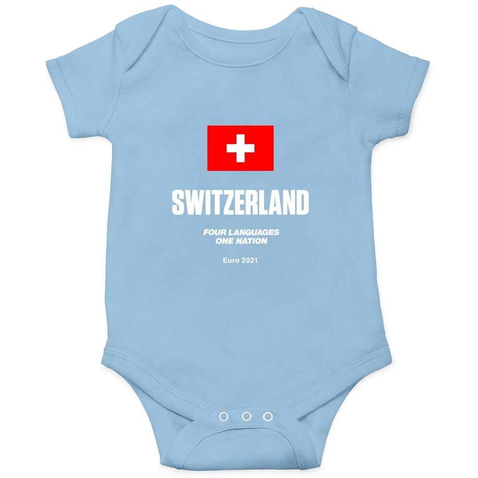 Euro 2021 Baby Bodysuit Switzerland Football Team Double Sided