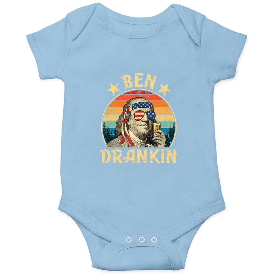 Ben Drankin Funny 4th Of July Vintage Retro Baby Bodysuit