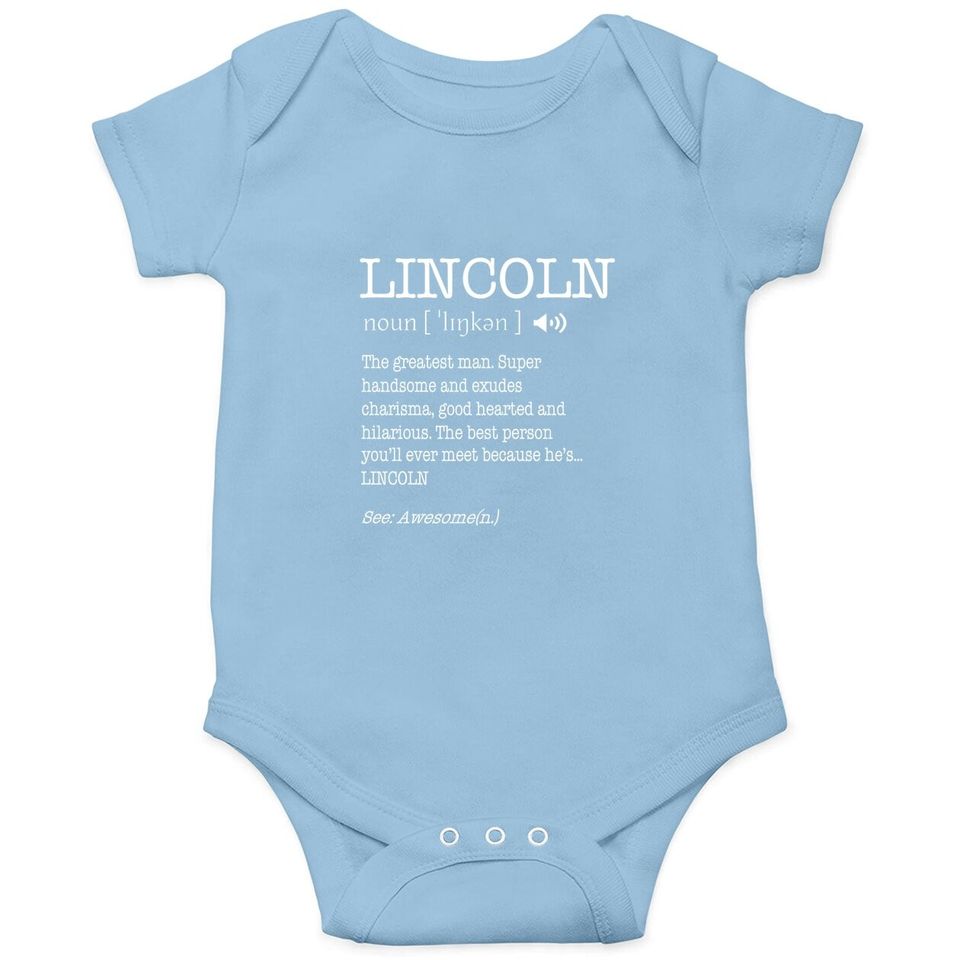 The Name Is Lincoln Funny Gift Adult Definition Baby Bodysuit
