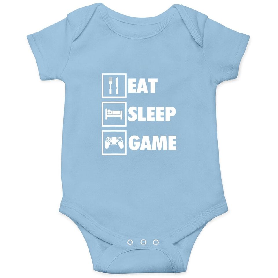 Eat Sleep Game Funny Gamer Baby Bodysuit For Video Game Players