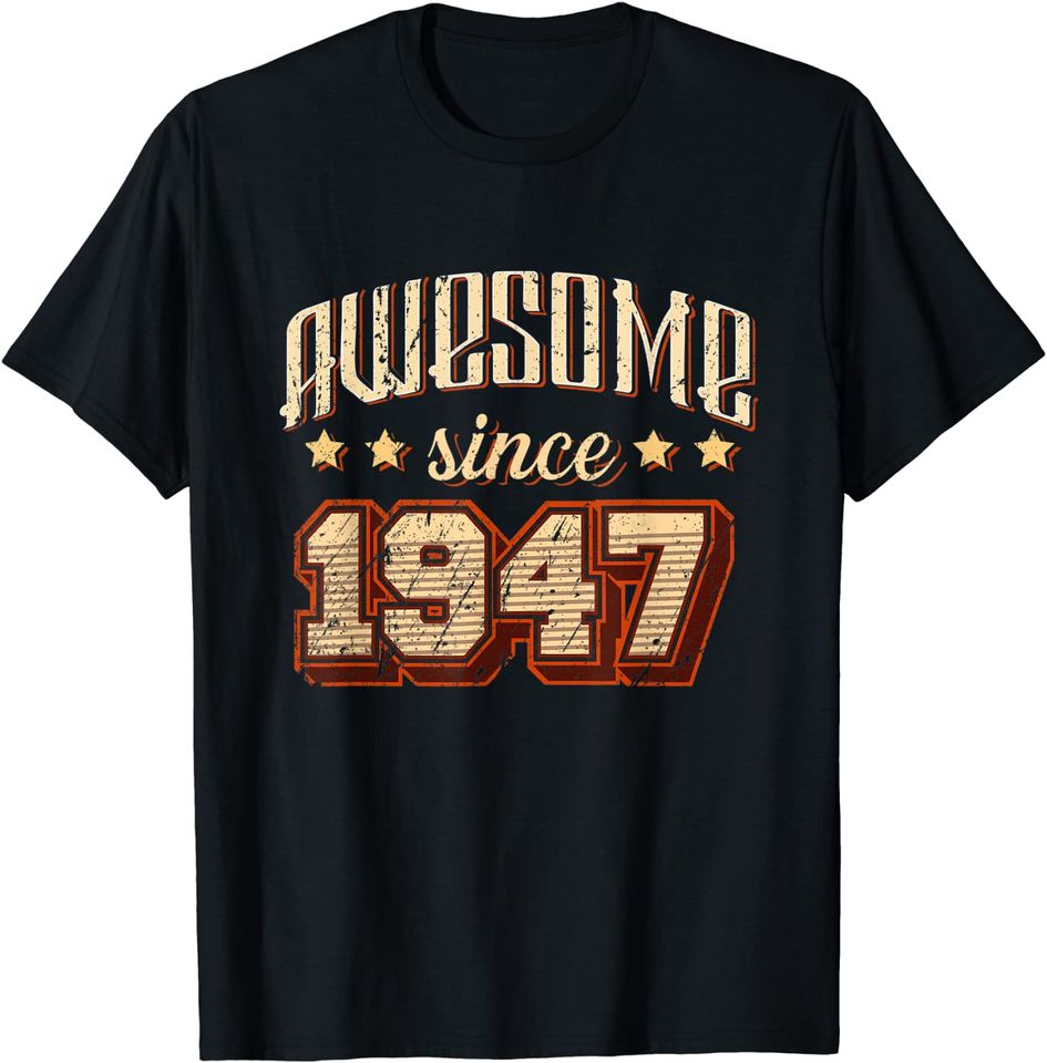 Awesome Since 1947 74th Birthday Party Retro Vintage Men T-Shirt
