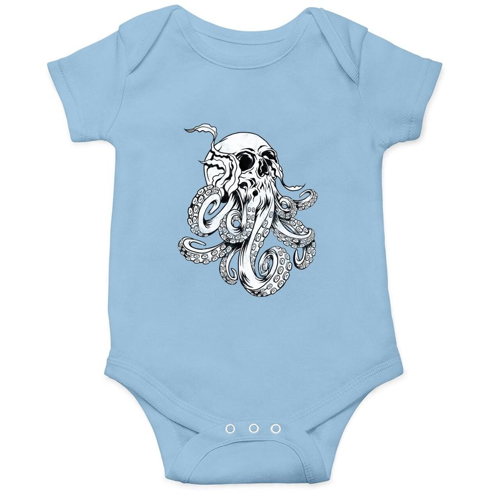Octopus Skull Monster Kraken Cthulhu Skull Baby Bodysuit