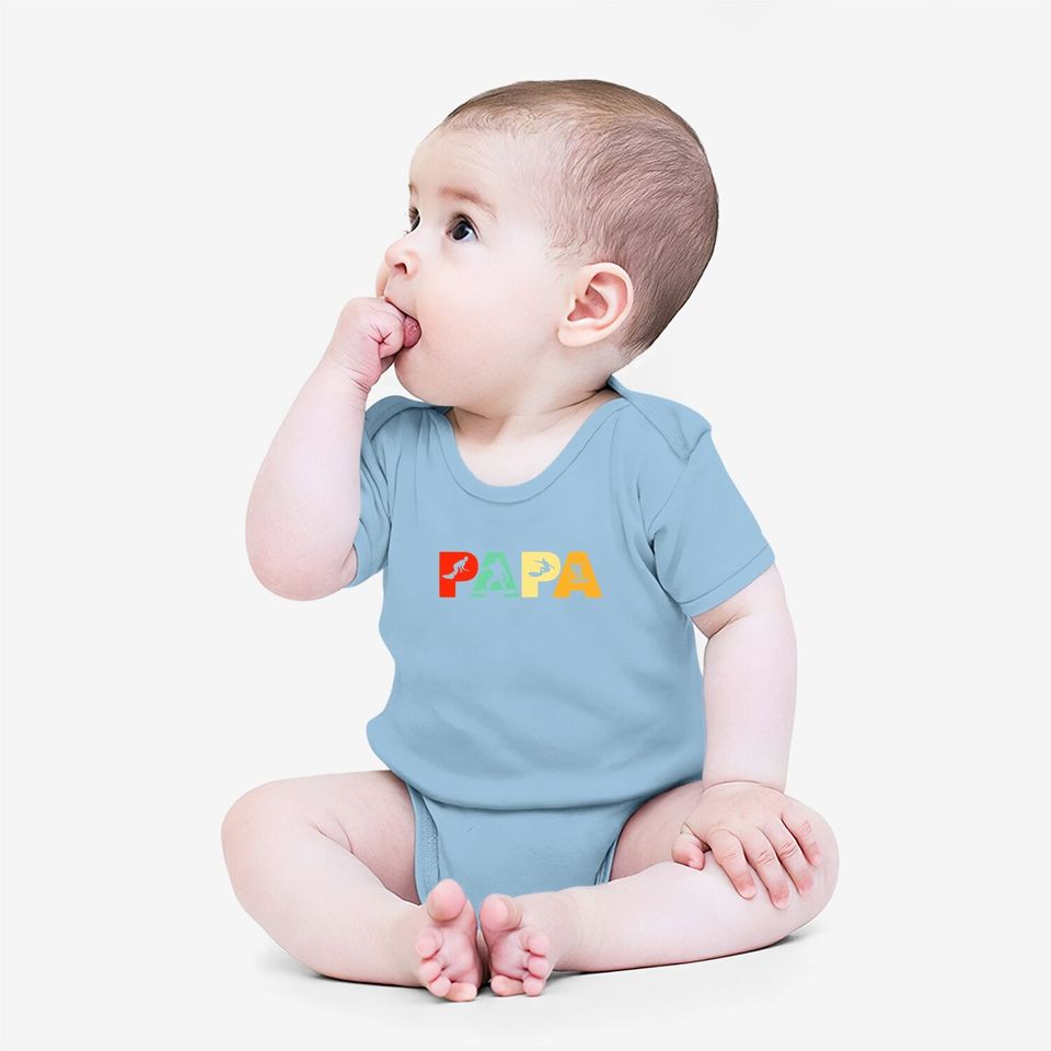 Surf Dad, Retro Papa Surfing Father's Gift Baby Bodysuit