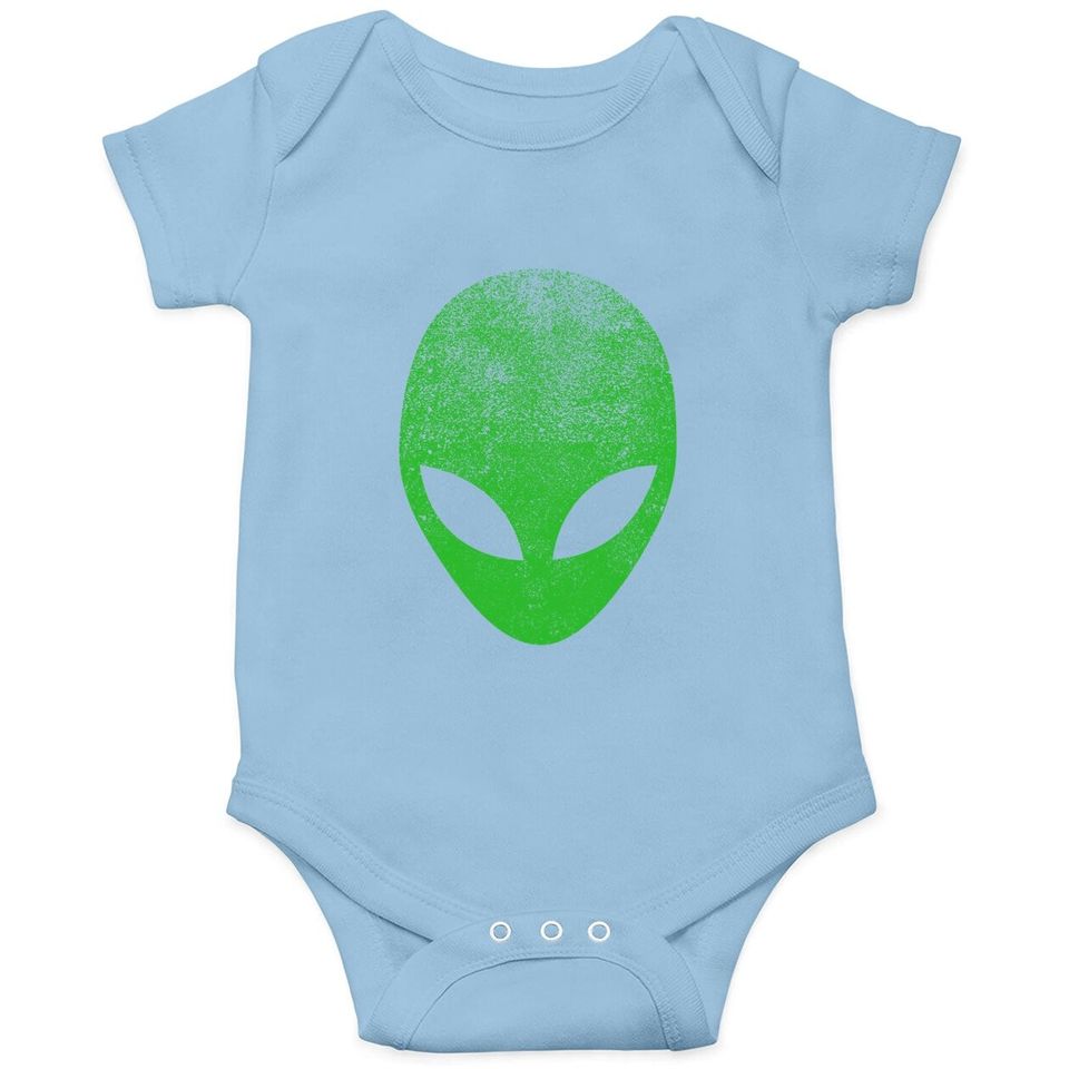 Alien Head Distressed Baby Bodysuit I Aliens Ufo Area 51 Roswell Baby Bodysuit