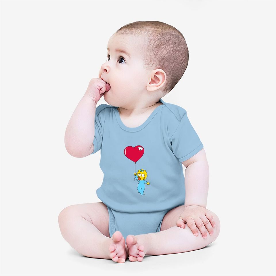 The Simpsons Maggie Heart Balloon Valentine's Day Baby Bodysuit