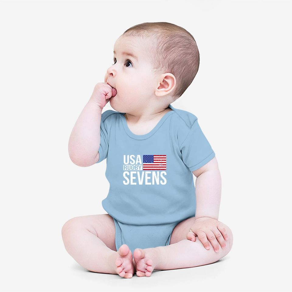 Usa Rugby Sevens 7s Proud Fans Of American Team Baby Bodysuit