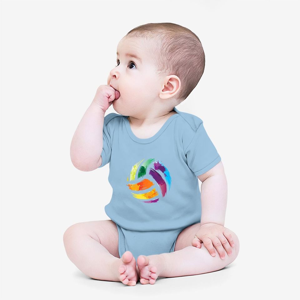 Colorful Volleyball Colorsplash Ball Baby Bodysuit