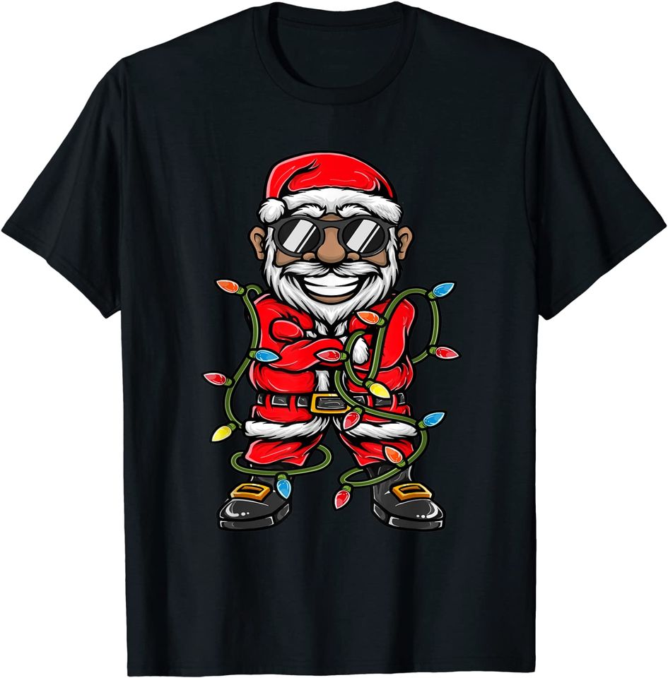 Check Brand For 50 Christmas Black African American Santa T-Shirt