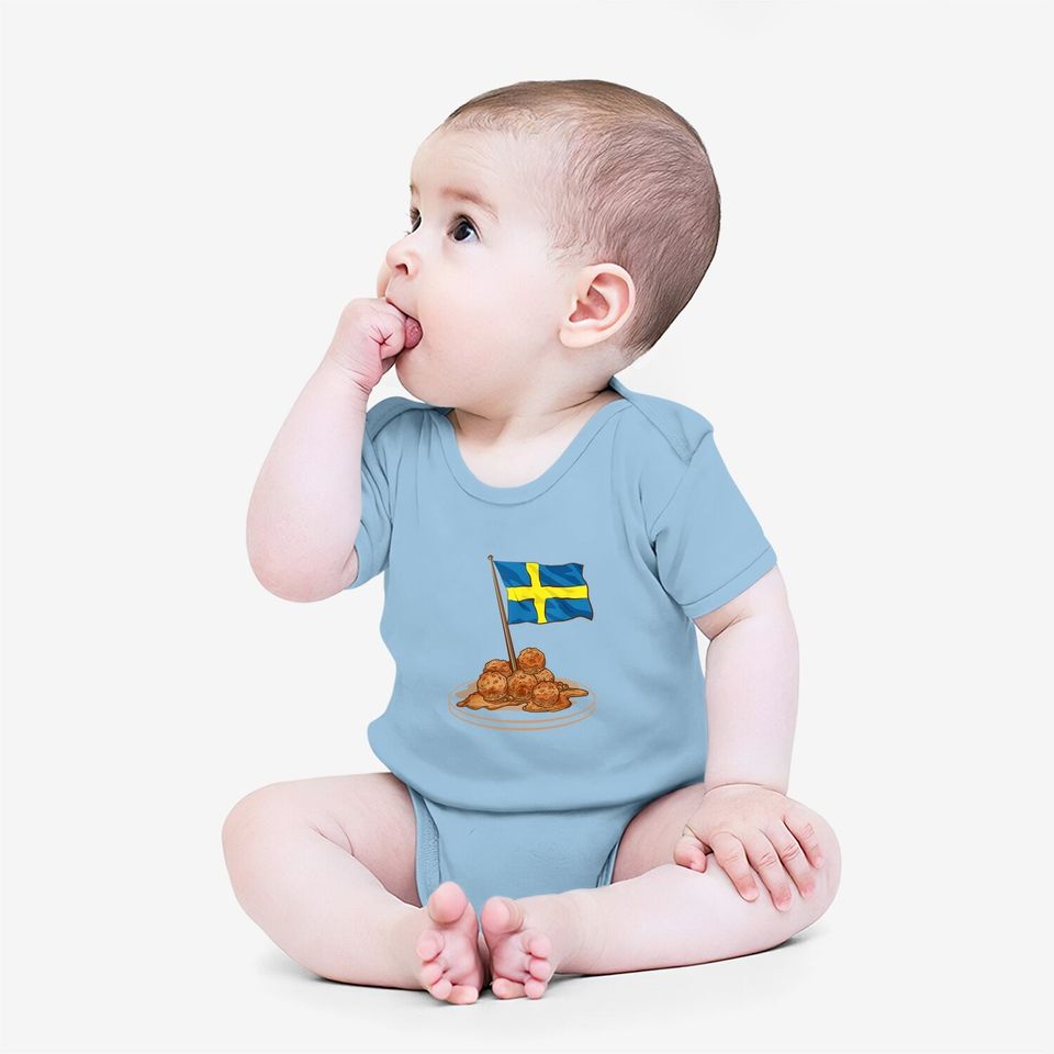 Swedish Meatballs Sweden Europe Travel Baby Bodysuit