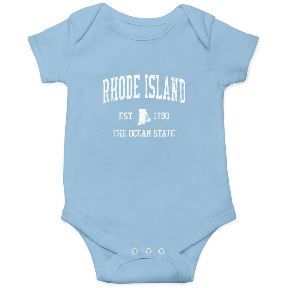 Rhode Island Vintage Sports Ri Design Baby Bodysuit
