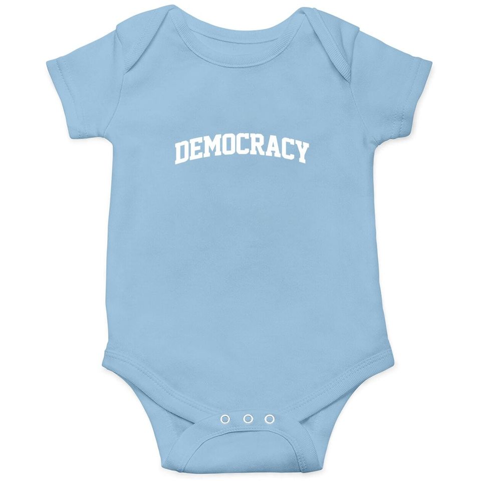 Democracy Vintage Sports Arch Souvenir Baby Bodysuit
