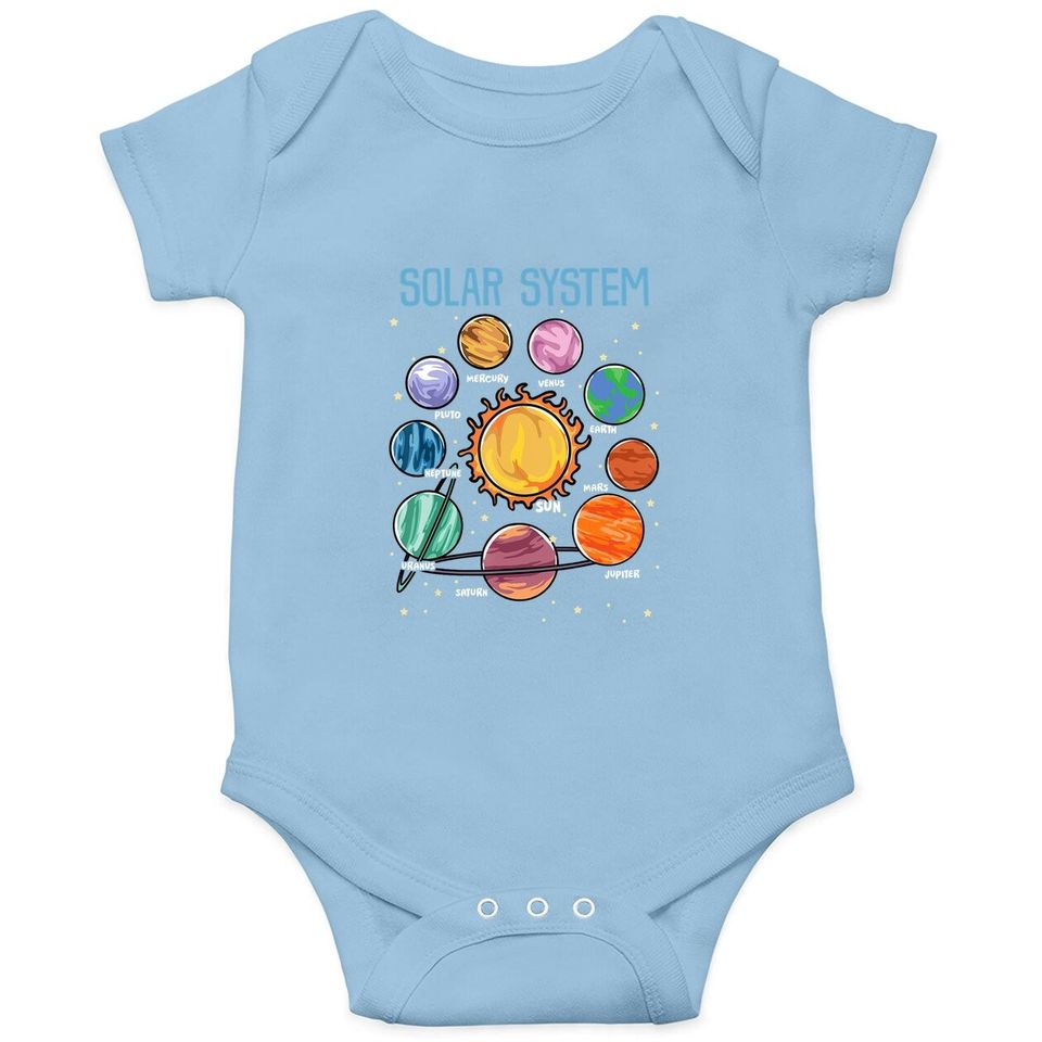 Solar System Planets Science Space Boys Girls Stem Baby Bodysuit