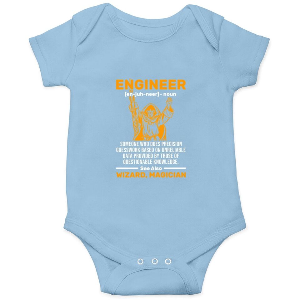 Funny Wizard Engineer Definition Civil Mechanical Engineer Baby Bodysuit