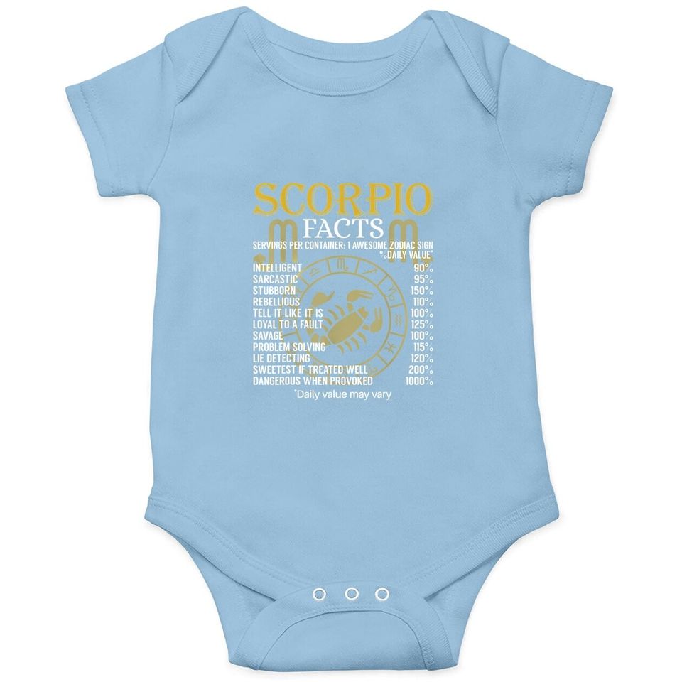 Scorpio Facts Zodiac Sign Baby Bodysuit
