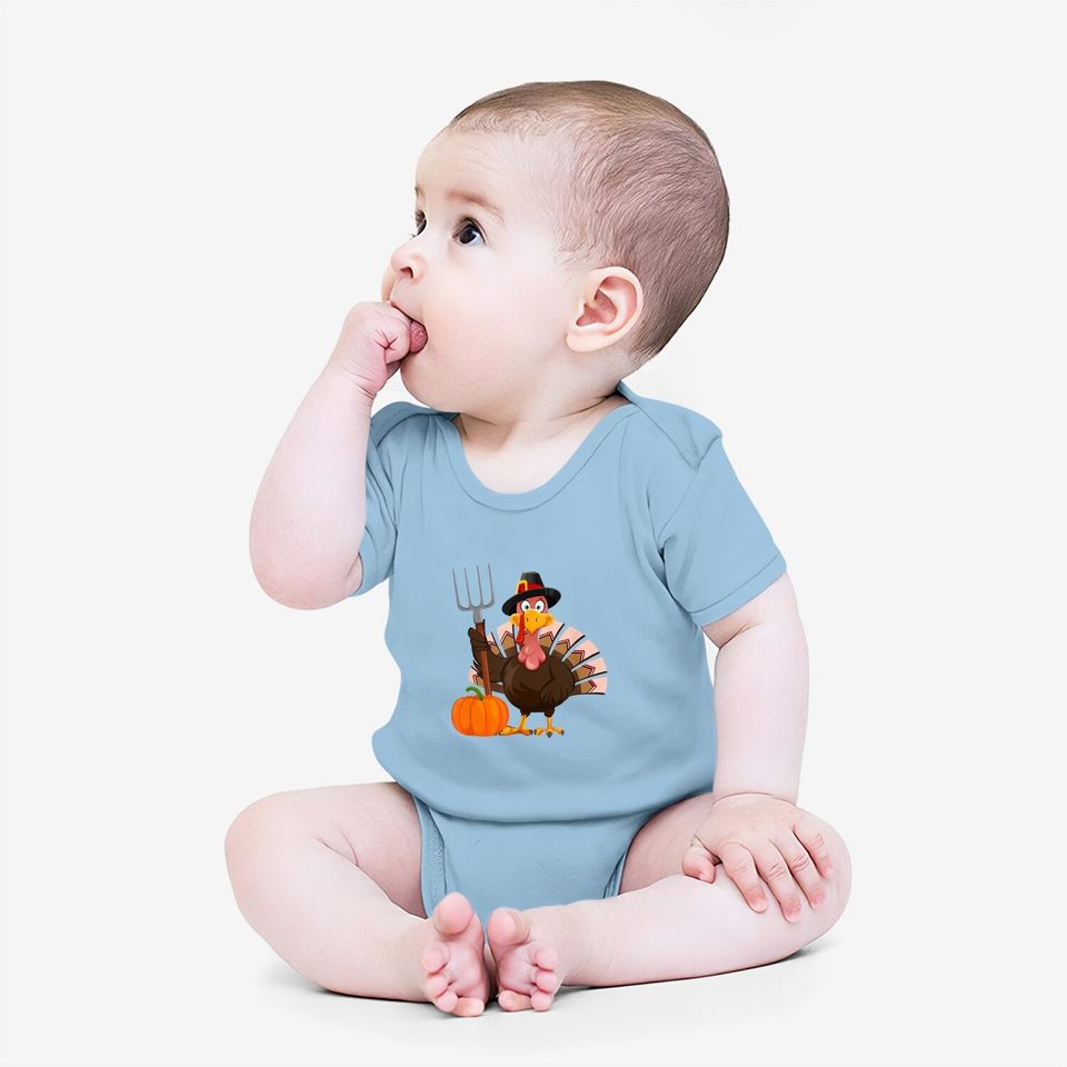 Thanksgiving Turkey Happy Thanksgiving Day Baby Bodysuit