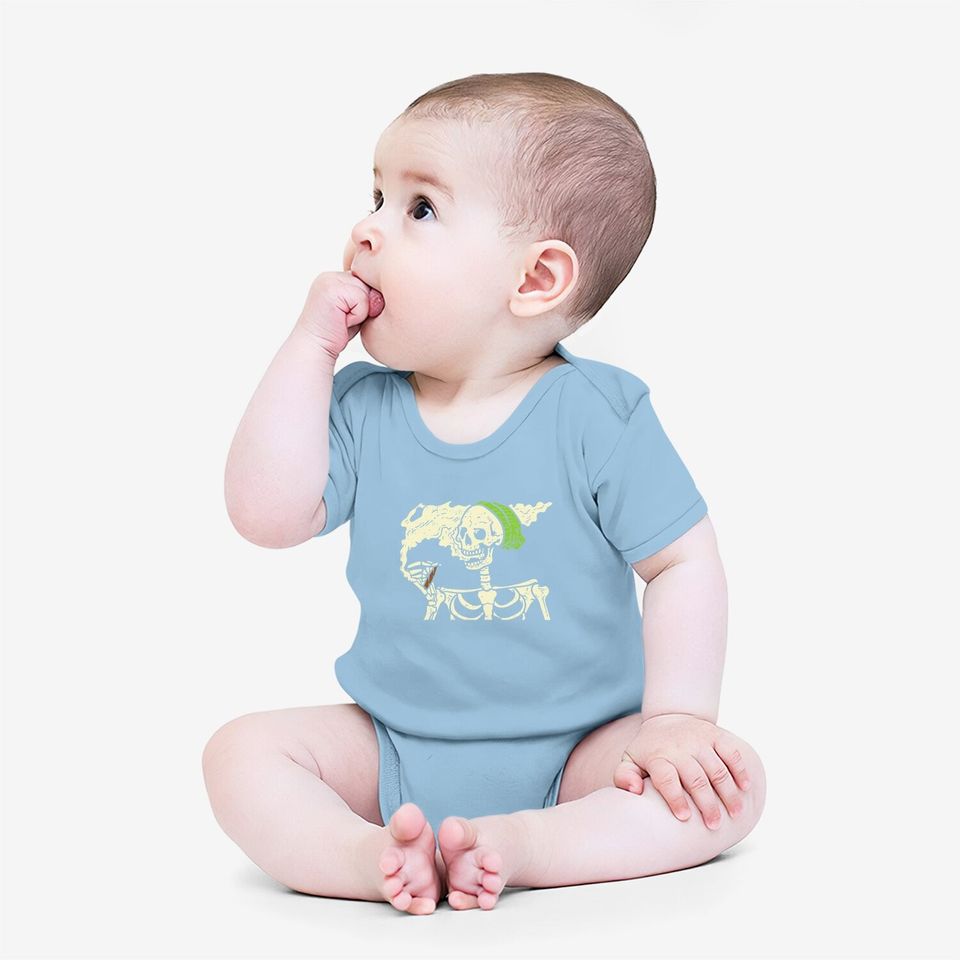 Weed Halloween Skeleton Baby Bodysuit