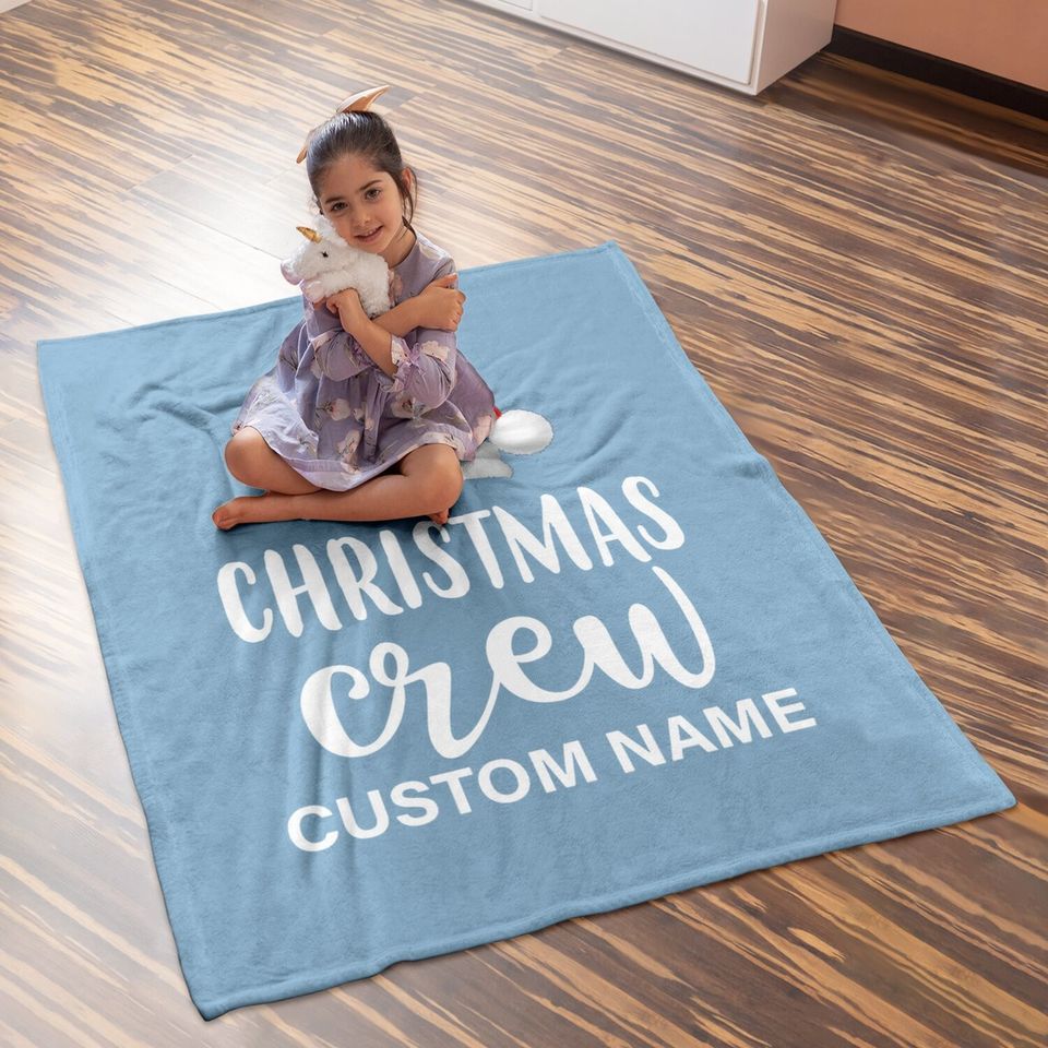 Christmas Crew Custom Name Baby Blankets