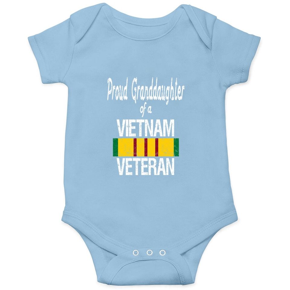 Us Military Family - Proud Granddaughter A Vietnam Veteran Baby Bodysuit