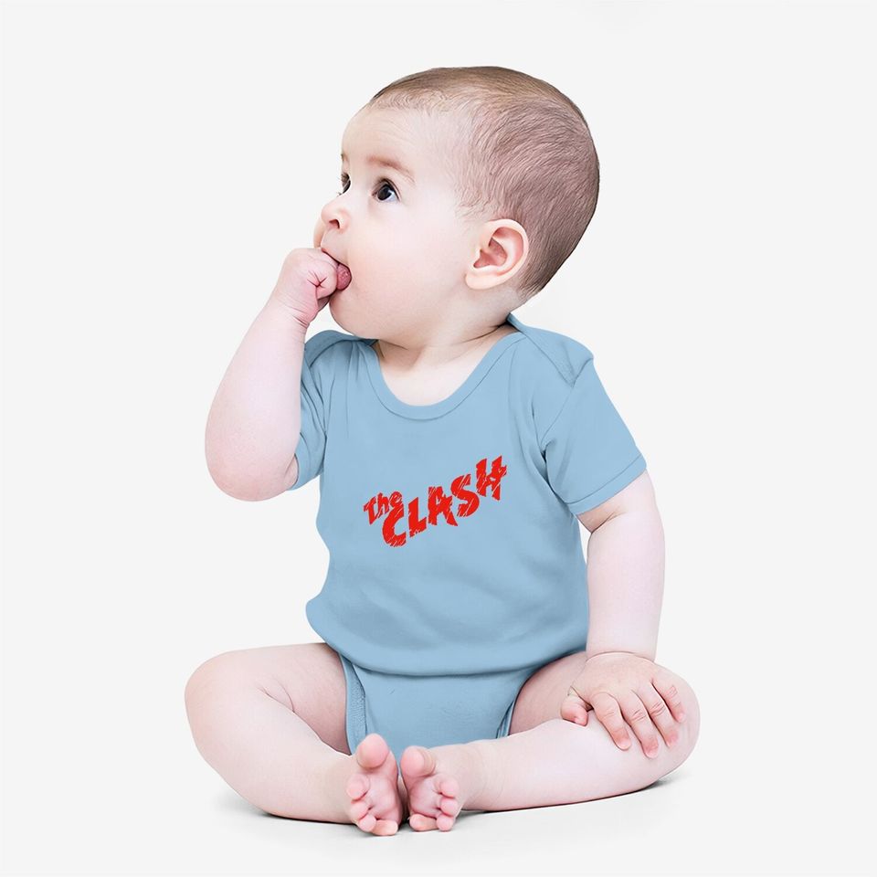 The Clash Scratched Red Logo Baby Bodysuit