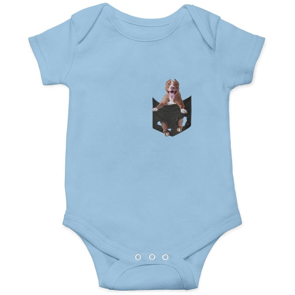 Pitbull In Pocket Baby Bodysuit