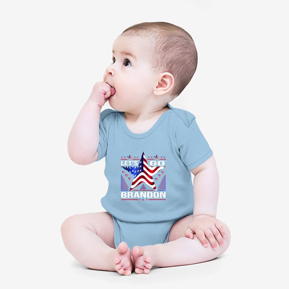 Let's Go Brandon Conservative Us Flag Baby Bodysuit