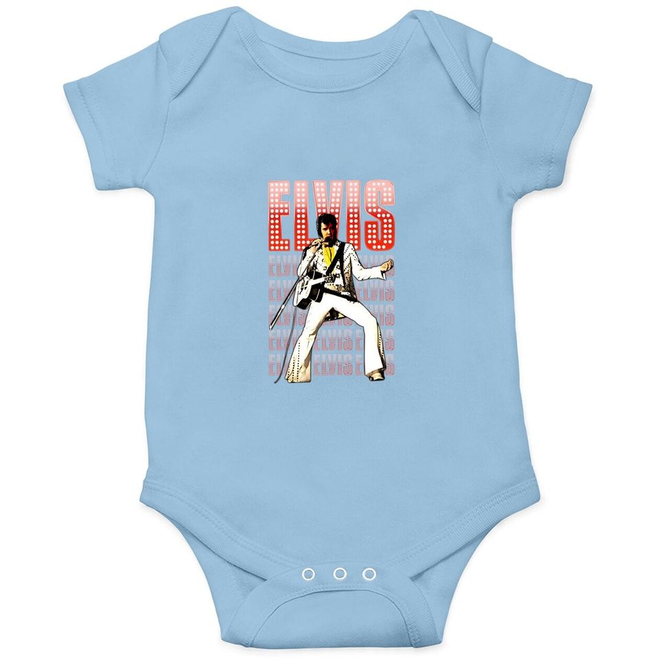 Elvis Presley Retro Rock Music Baby Bodysuit