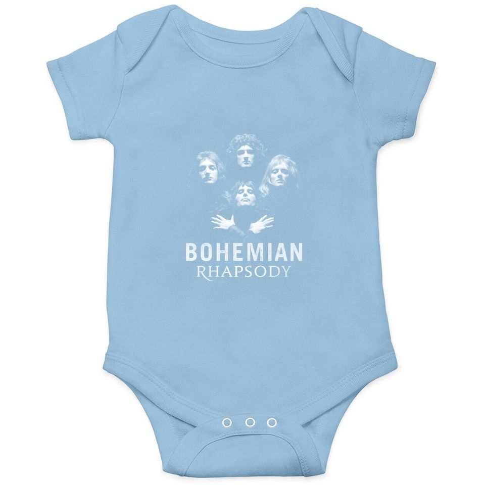 Queen Black White Bohemian Rhapsody Baby Bodysuit