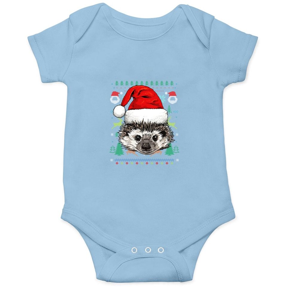 Hedgehog Ugly Christmas Santa Baby Bodysuit