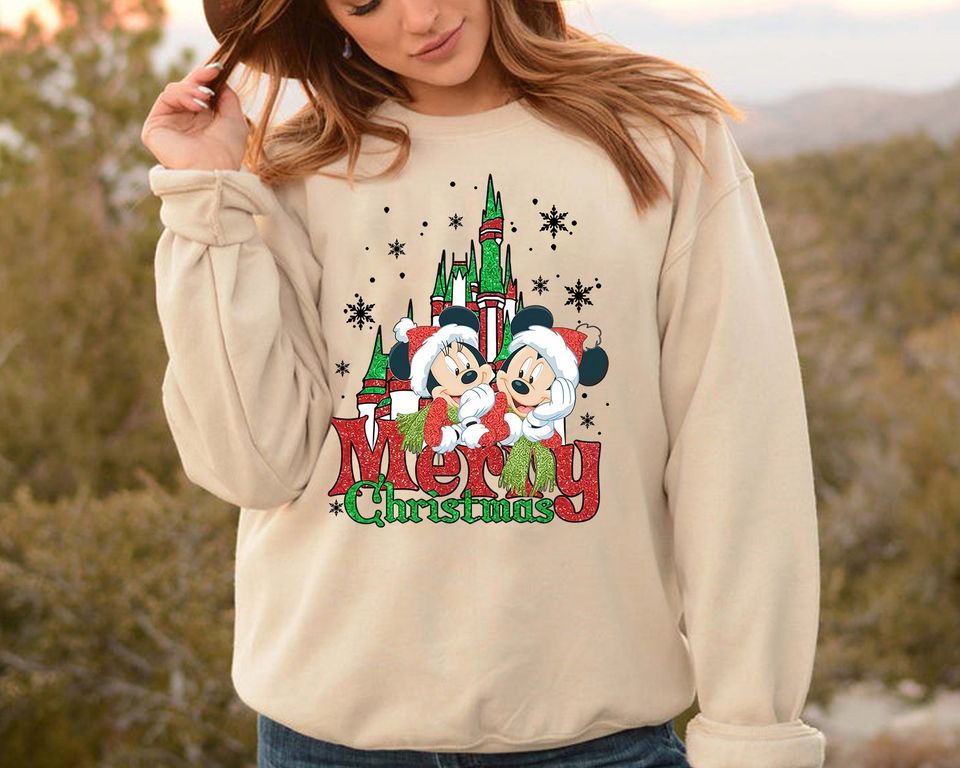 Disney Mickey Minnie Mouse Merry Christmas Sweatshirt