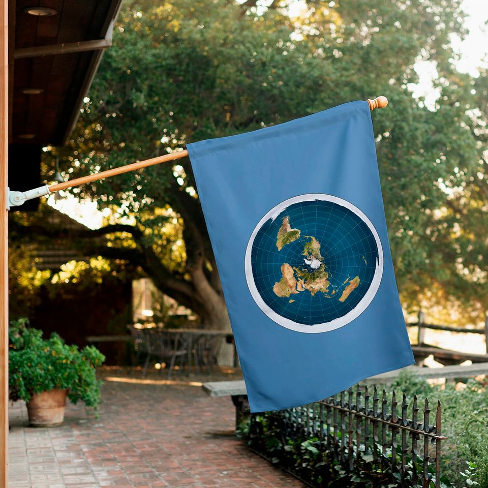 Map Of The Flat Earth House Flag