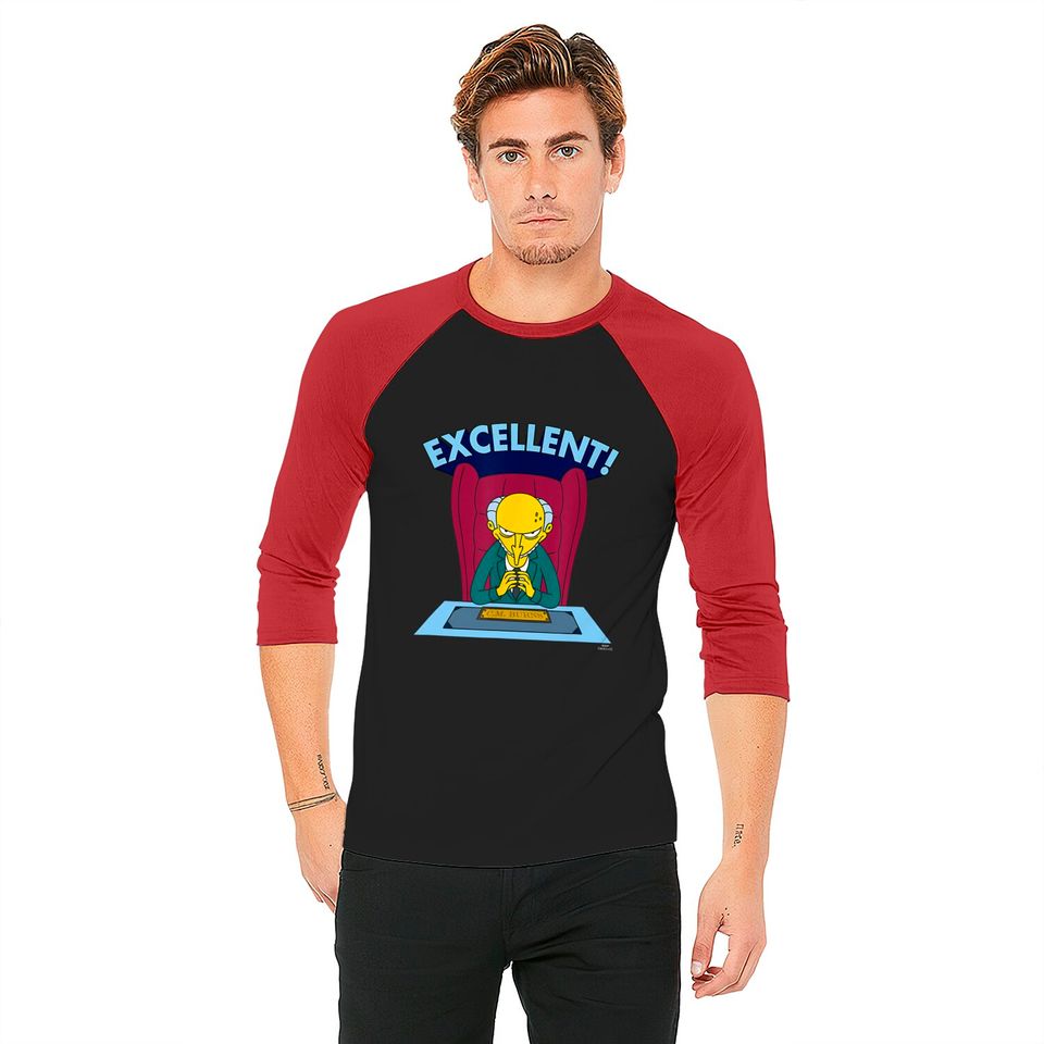 Bart Simpson Baseball Tee The Simpsons Mr. Burns Excellent