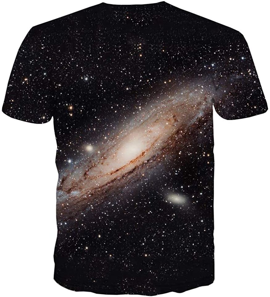 Galaxy Shirt Men Space Universe Short Sleeve Nebula Tshirts 3D Tee
