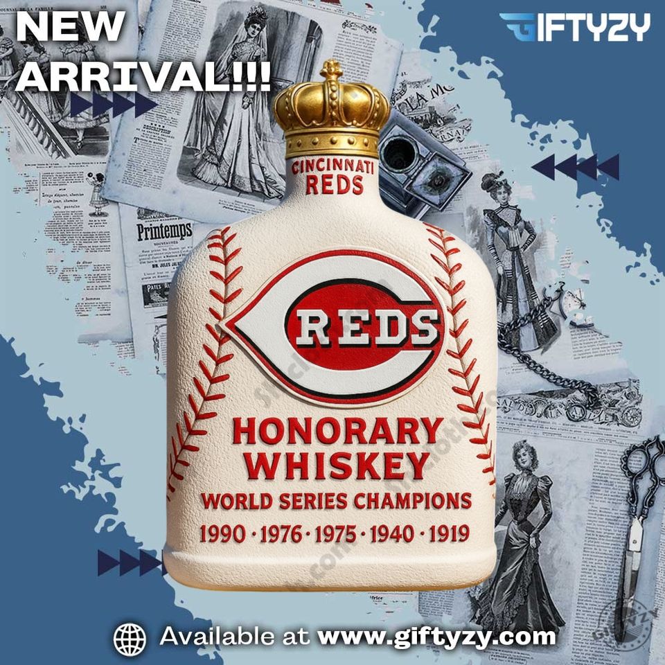 Cincinnati Reds 5X World Series Champs Whiskey Bottle Christmas Gift