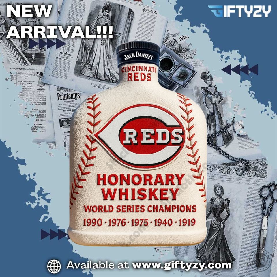 Cincinnati Reds 5X World Series Champs Whiskey Bottle Christmas Gift