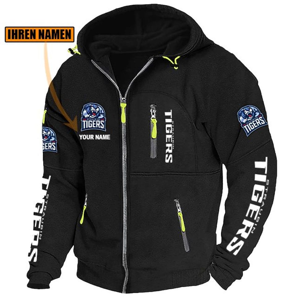 Straubing Tigers Individueller Name Neue Version Zip-Up-Jacke