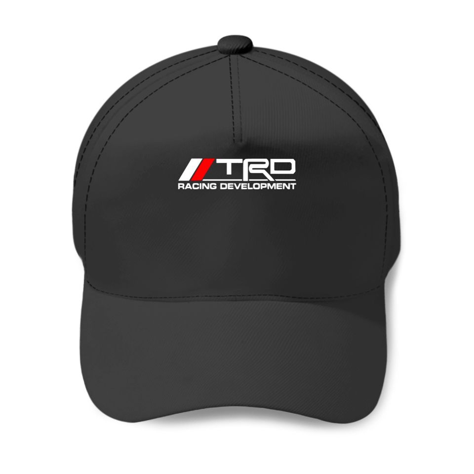 white TRD toyota racing development logo Baseball Caps