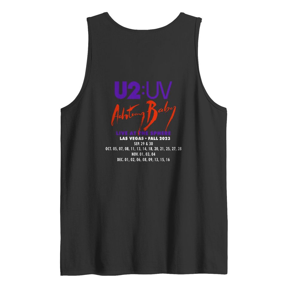 U2 Band Concert Merch Double Sided Tank Tops, Achtung Baby Live At Sphere