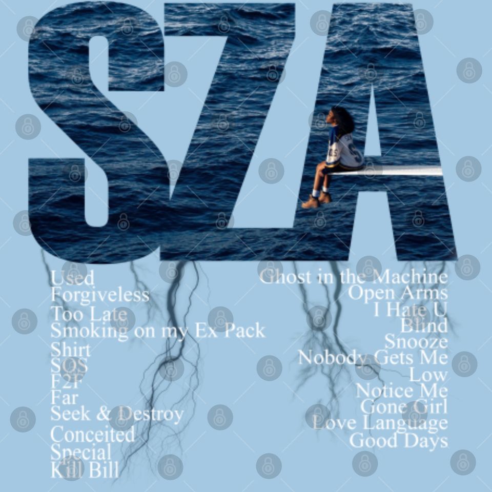 SZA SOS Full Tracklist Poster Set, S.Z.A Poster Set, Sza Merch Poster Set