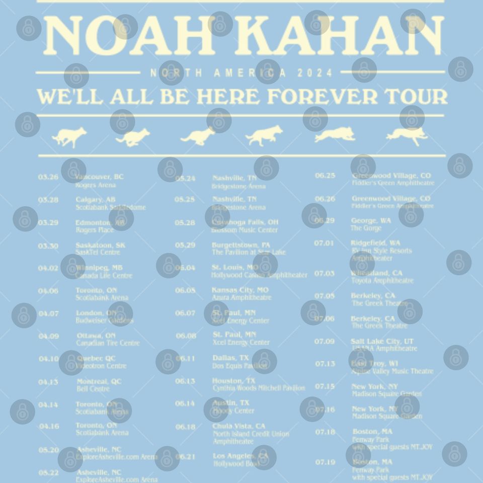 We're all be here forever tour Poster Set, NOah Poster Set, Kahan 2024 crewneck