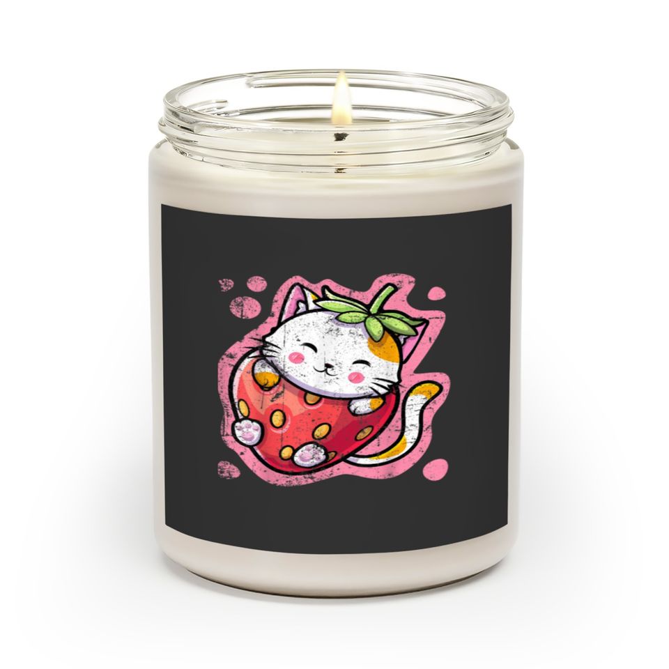 Cute Kawaii Cat Pizza Japanese Anime Women or Girls Scented Candles