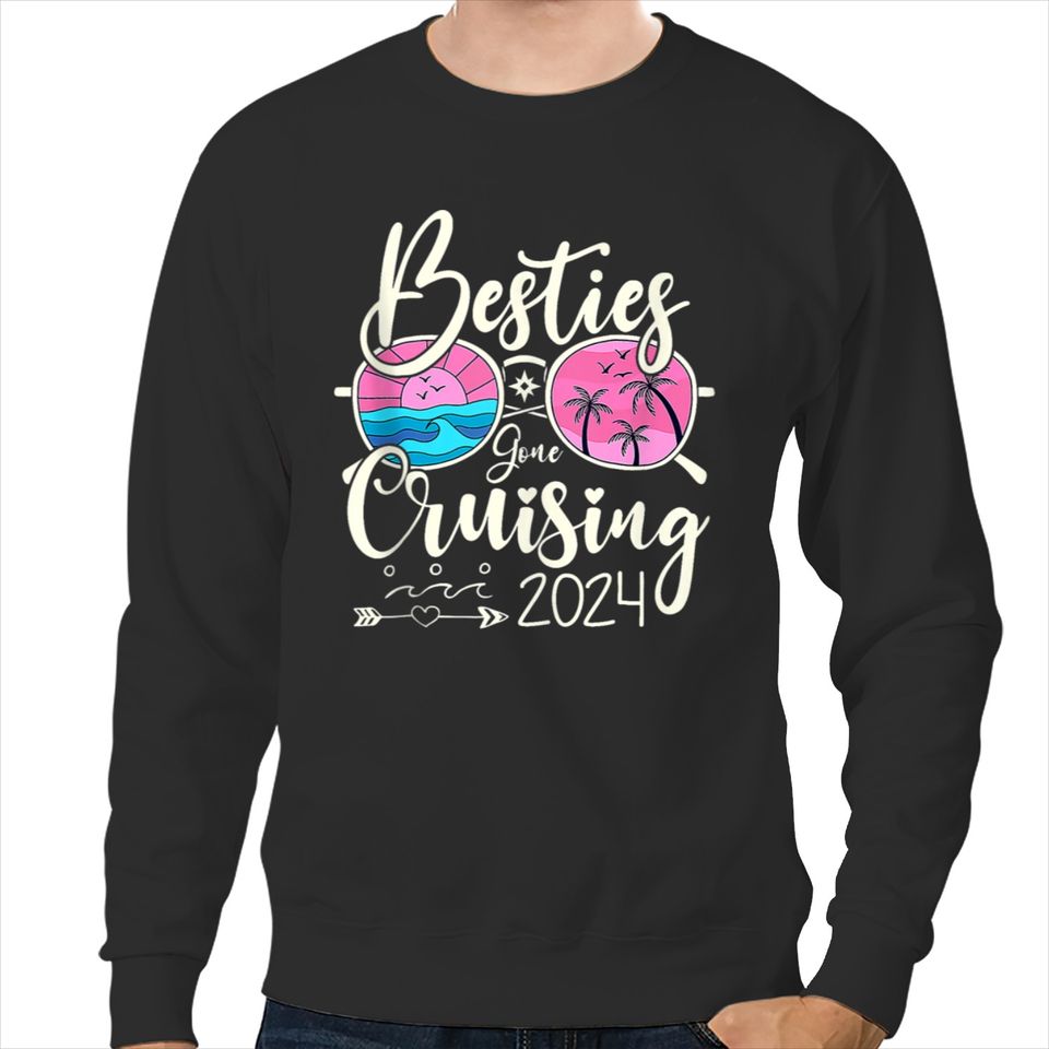 Besties Gone Cruising 2024 Girls Trip Vacation Party 2024 Trends Gift Sweatshirts