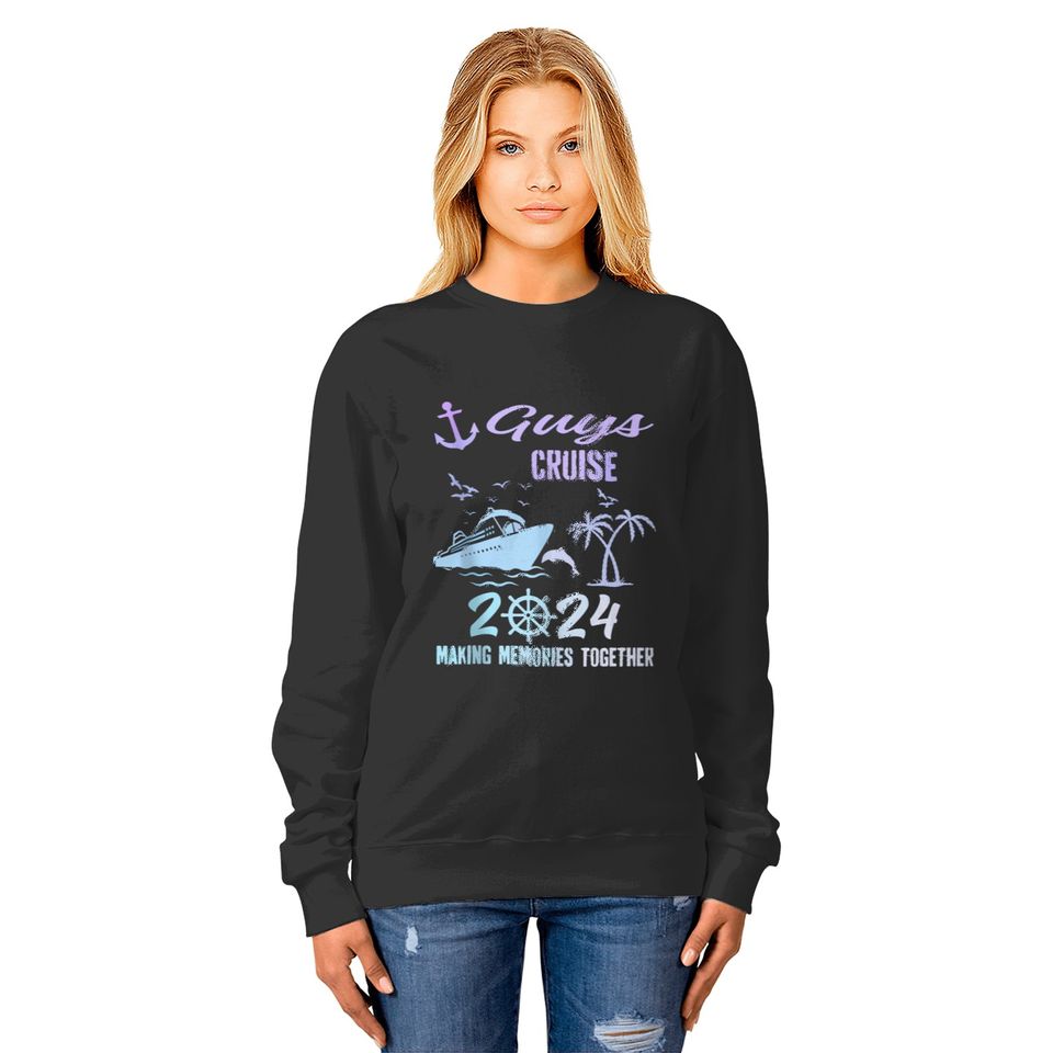 Guys Cruise Squad 2024 Matching Funny Summer Vacation  Gift Sweatshirts